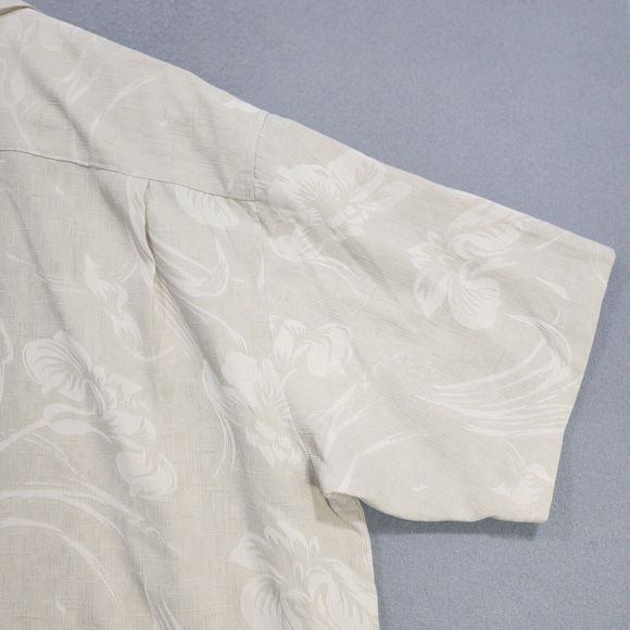 Tommy Bahama Shirt Mens XL Beige 100% Silk Short Sleeve - Picture 16 of 16